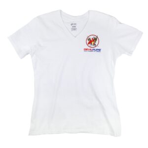 White Female V-Neck T-Shirt